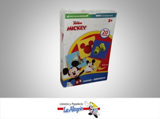 [606795555420] JUEGO DE MEMORIA MICKEY 5X5CM 20 PZA MARCA FUUN