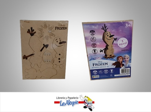 [684659938138] ROMPECABEZAS 3D FROZEN 5 PZA MADERA MARCA FUUN