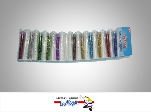 [7591213027364] ESCARCHA METALICA TUBO GTM015 PAQ 12 UND MARCA SYSABE