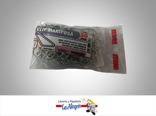 [7592302123493] CLIP MARIPOSA PEQUEÑO TIPO D 30 UND MARCA ITECA