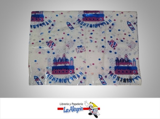 [050140] PAPEL CELOFAN ESTAMPADO HAPPY BIRTHDAY B107-3; 50x70 CM BLANCO UND MARCA ITECA