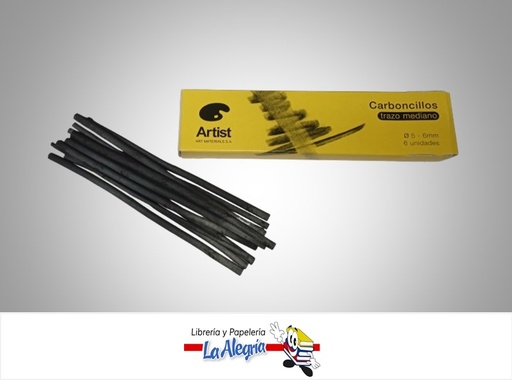 [8432764002273] CARBONCILLO MEDIANO 5-6MM PAQ 6 UND MARCA ARTIST