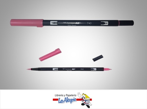 [4901991901931] MARCADOR DOBLE PUNTA ABT 743 A BASE DE AGUA ROSA MEDIO UND MARCA TOMBOW