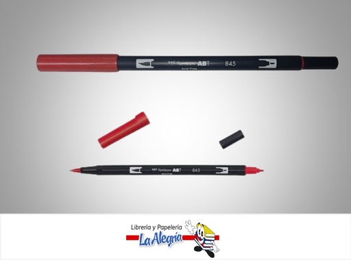 [4901991902068] MARCADOR DOBLE PUNTA ABT 845 LIBRE DE ACIDO ROJO CARMINE UND MARCA TOMBOW