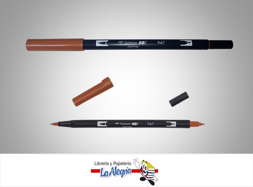 [4901991902228] MARCADOR DOBLE PUNTA ABT 947 LIBRE DE ACIDO MARRON UND MARCA TOMBOW