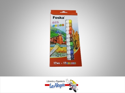 [6937544358783] PINTURA OLEO PE1010 12 ML 12 COLORES MARCA FOSKA