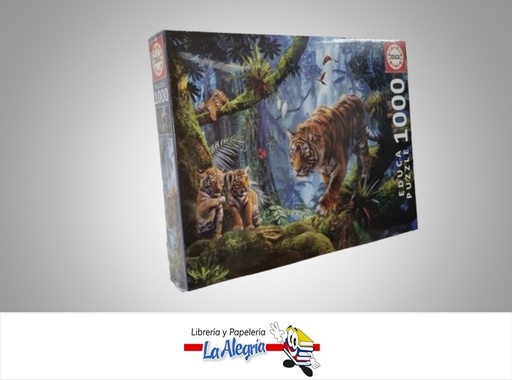 [8412668176621] ROMPECABEZA TIGRES EN EL ARBOL 17662; 1000 PZ MARCA EDUCA