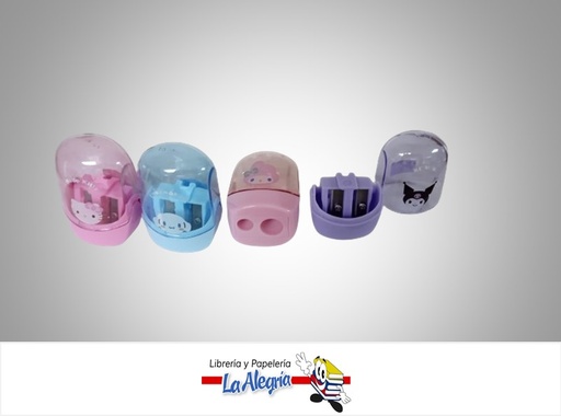[8880863938625] SACAPUNTA CON DEPOSITO DOBLE AT-001229; 4 COLORES MARCA  SANRIO