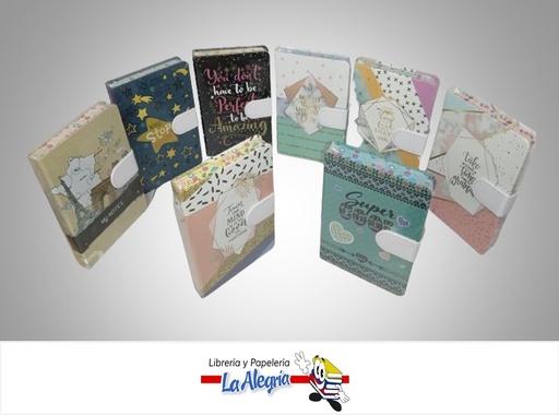 [6970595860058] LIBRETA DE NOTA CON BROCHE MOTIVACIONAL N64K90016/18 10.3X14.4CM MARCA S/M