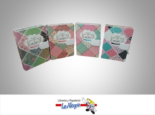 [6937522560108] LIBRETA DE NOTA CON BROCHE HEART N64K90010 10.3X14.4CM MARCA S/M