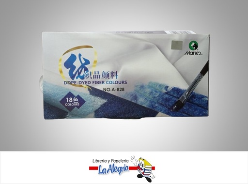[6901893600282] PINTURA PARA TELA CON PINCEL 12 ML 18 COLORES MARCA MARIES