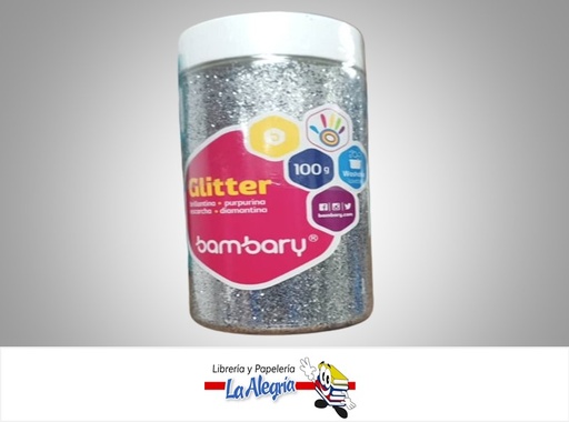 [7453086105894] ESCARCHA 100 GR PLATEADO MARCA BAMBARY