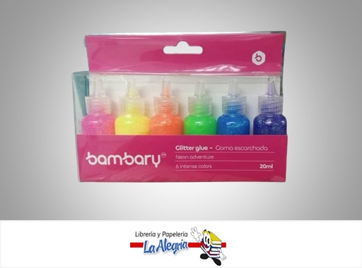 [7453086101698] PEGA ESCARCHADA NEON 320-4500/002 20ML PAQ 6 UND MARCA BAMBARY