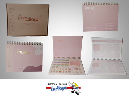 [EXITOSA] AGENDA PLANIFICADOR 2024 SOY EXITOSA ESPIRAL CON STICKERSESPIRAL 17X25CM MARCA DARLING