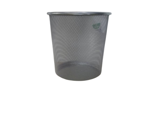 [7453038420365] PAPELERA MALLA METÁLICA PLATEADA 27X25CM MARCA POINTER