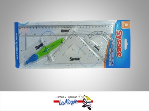 [7591213024615] JUEGO GEOMETRICO ACRILICO 30 CM 5 PZ MARCA SYSABE