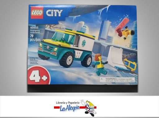 [673419386913] JUEGO DIDACTICO LEGO 60403; 79 PIEZAS CITY EMERGENCY AMBULANCE MARCA LEGO