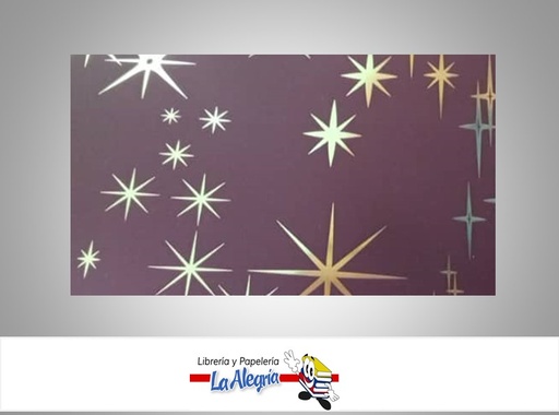 [CVC11202] PAPEL COREANO ESTAMPADO ESTRELLAS 57X57 CM MORADO UND MARCA CRISVI