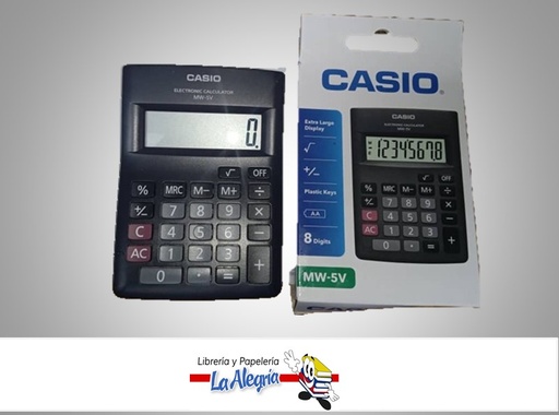 [4971850093060] CALCULADORA MESA MW-5V-BK MARCA CASIO