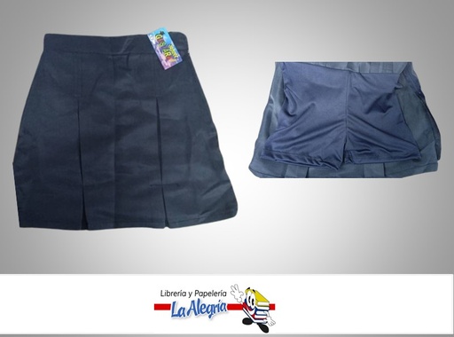 [GUSTARA59] FALDA ESCOLAR CON SHORT TALLA 12 AZUL MARINO UND MARCA GUSTARA