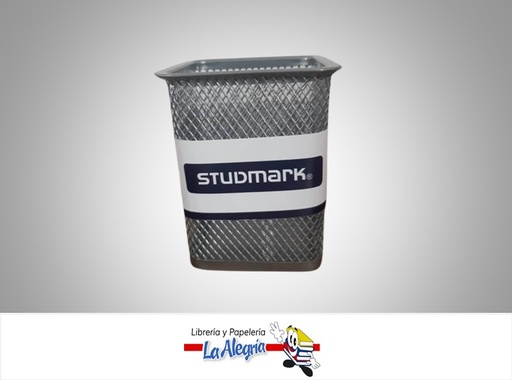 [7453015151060] PORTA LAPICES CILINDRICO MESH DE PLATA MARCA STUDMARK