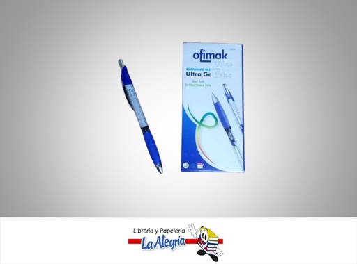 [TEENGEL05] BOLIGRAFO RETRACTIL AZUL DE GEL 0.7MM UND MARCA OFIMAK