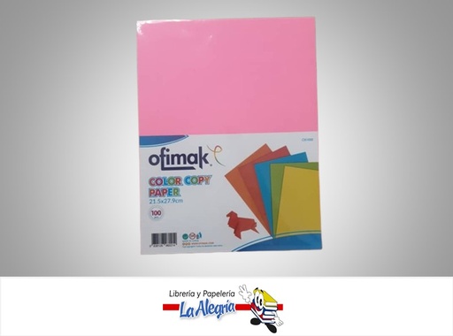 [638126960214] PAPEL BOND DE COLORES CARTA 22X28CM 5COL 75GR OK488 MARCA OFIMAK