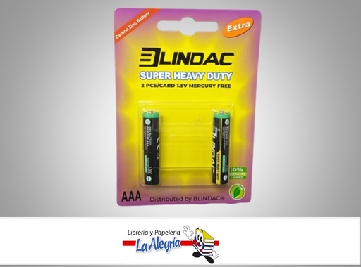 [7598928266613] PILA AAA 1.5V ZINC DE CARBONO SET 2 UND MARCA BLINDAC