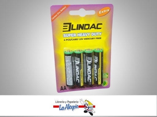 [7598928266620] PILA AA 1.5V ZINC DE CARBONO SET 4 UND MARCA BLINDAC