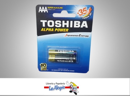 [4904530594557] PILA AAA 1.5V SUPER ALCALINA ALPHA POWER BLISTER 2UND MARCA TOSHIBA