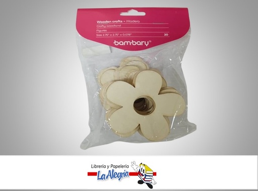 [7453086104866] FIGURA DE MADERA FLORES 324-2010/012 MARCA BAMBARY