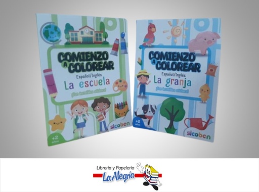 [6014417360323] COMIENZO A COLOREAR ESPAÑOL/INGLES CON STICKERS TEMATICA INFANTIL MARCA SICOBEN