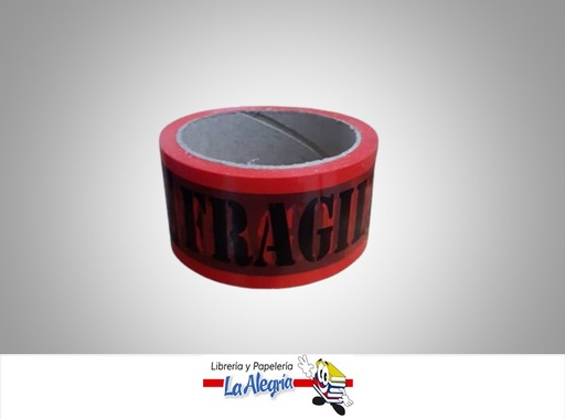 [CEFROJO] CINTA DE EMBALAJE FRAGIL IMPRESO FONDO ROJO 45MTS UND MARCA S/M
