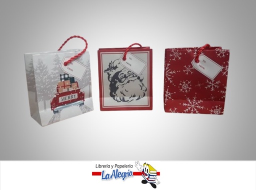 [BDR2876] BOLSA DE REGALO NAVIDEÑA KRAFT 10X15CM UND MARCA HALLMARK