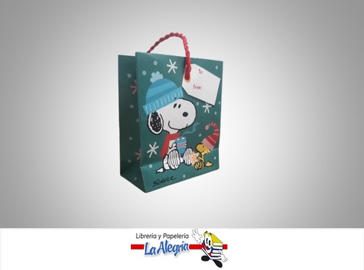 [661127018639] BOLSA DE REGALO SNOOPY NAVIDEÑO KRAFT 10X15CM UND MARCA HALLMARK