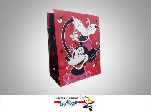 [661127039115] BOLSA DE REGALO MINNIE CORAZONES 19.5X24CM MARCA HALLMARK
