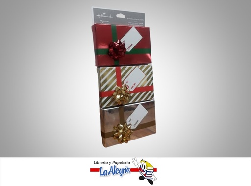 [763795588978] CAJITAS DE REGALO NAVIDEÑAS CON MOÑO PAQX3 MARCA HALLMARK