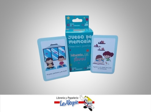 [JDM01] JUEGO DE MEMORIA PARA NIÑOS DE AFIRMACIONES POSITIVAS MARCA DW