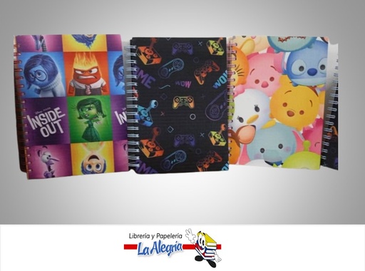 [LIBRETAGEVEN] LIBRETA ESPIRAL MEDIANA 16.5X23.5CM ESTAMPADOS MULTIPLES MARCA AGEVEN