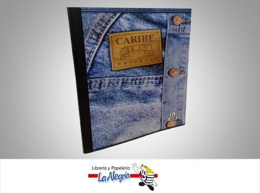 [7591175058116] LIBRETA EMPASTADA JEAN CARIBE 23X17 CM CUADRICULADO 100 HOJAS MARCA CARIBE