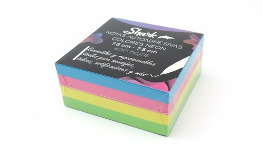 [6920201457899] NOTAS ADHESIVAS 75X75MM NEON MARCA SHARK
