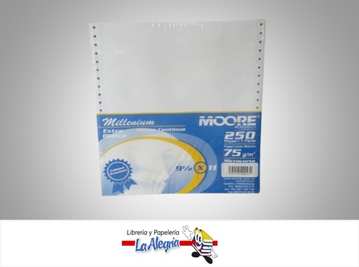 [7591115000472] FORMA CONTINUA 9 1/2 X 11 1 PARTE PAQ 250 HOJAS MARCA MOORE