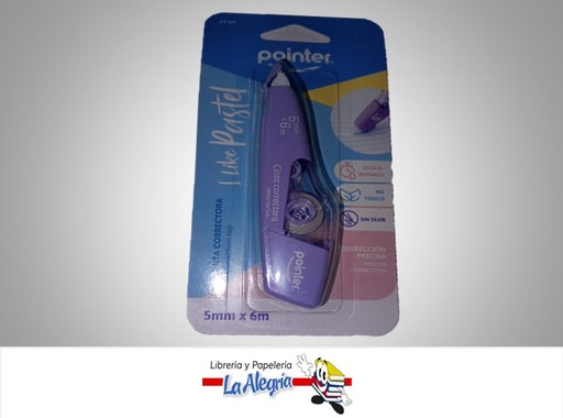 [7450210002418] CINTA CORRECTORA CT-6M; 6M PASTEL MARCA POINTER