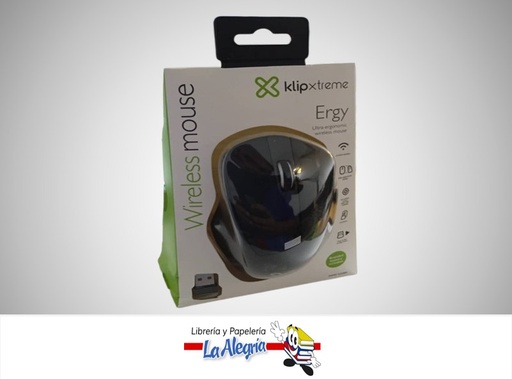 [798302091771] MOUSE INALAMBRICO ERGY ERGONOMICO 4 BOTONES KMW-420BK MARCA KLIPXTEME