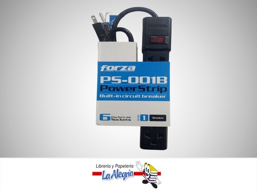 [798302031531] REGLETA 6 TOMAS 110V/220V PS-001B MARCA FORZA