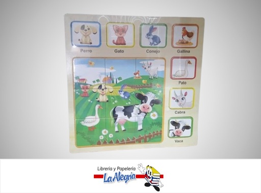 [7827453852689] ROMPECABEZA JUEGO DIDACTICO MADERA ANIMALES DOMESTICOS Y DE GRANJA  85268 MARCA STARMATE
