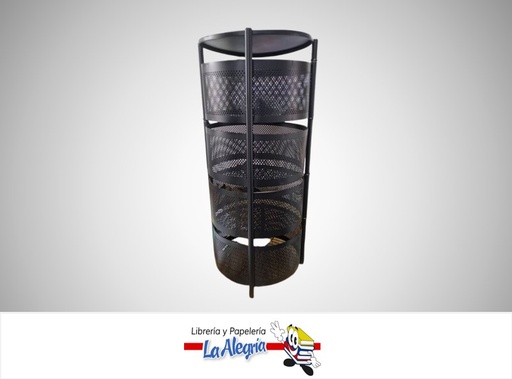 [7827453860660] ORGANIZADOR DE OFICINA DE METAL MULTIUSO CON RUEDAS 30X30X72CM NEGRO 86066 MARCA NTSA