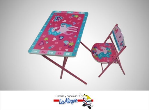 [7453080114984] ESCRITORIO Y SILLA PARA ESTUDIANTE NIÑA KT-004-G15 MARCA S/M