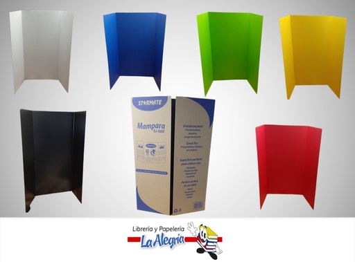 [7453068239258] TRIPTICO PARA EXPOSICIONES ESCOLARES EN CARTON CORRUGADO TRI-FOLD 91.44X121.92 CM COLORES SURTIDOS MARCA STARMATE