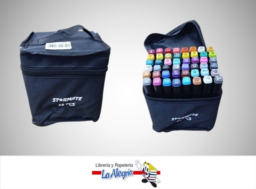 [7453116046401] MARCADOR DOBLE PUNTA 48 COLORES STR-2353 MARCA STARMATE